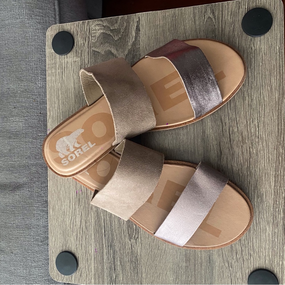 Sorel Women's Sandals - Metallic and Beige